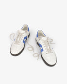 Hera Low Top Sneakers - Patent Stone Leather & Cobalt Blue Suede