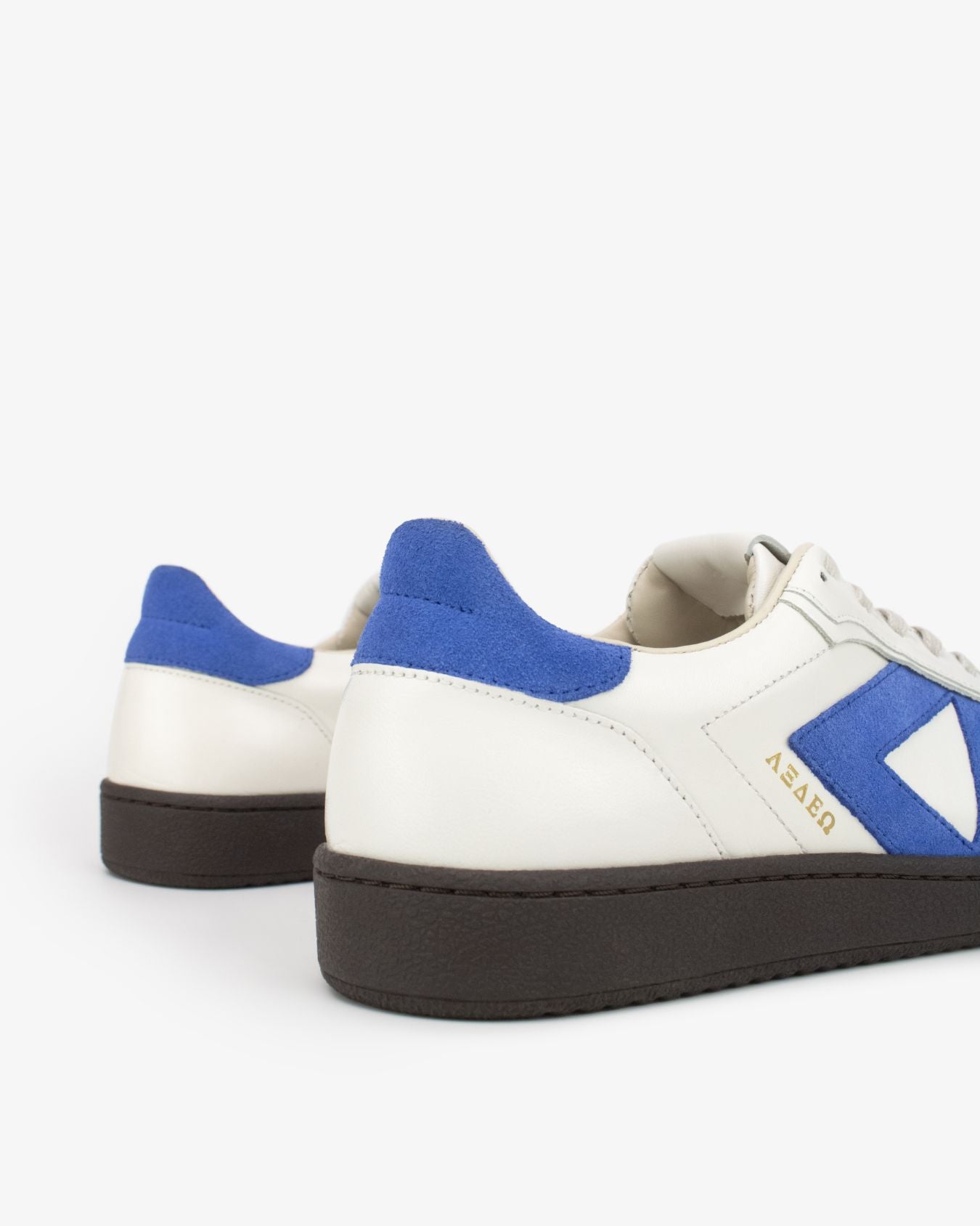 Hera Low Top Sneakers - Patent Stone Leather & Cobalt Blue Suede