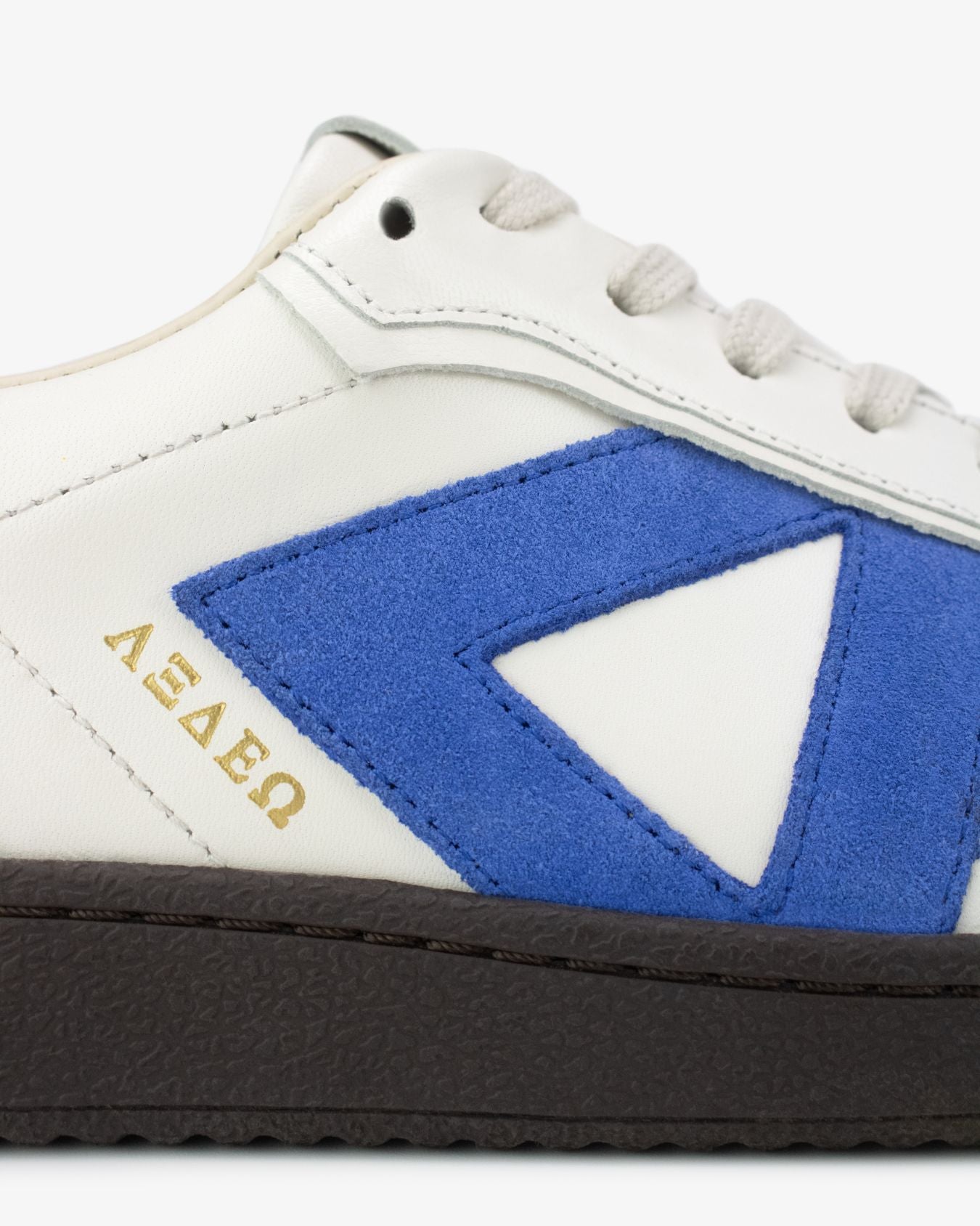 Hera Low Top Sneakers - Patent Stone Leather & Cobalt Blue Suede