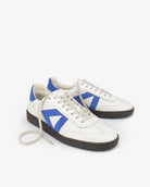 Hera Low Top Sneakers - Patent Stone Leather & Cobalt Blue Suede