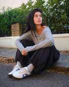 Hera Low Top Sneakers - Patent Stone Leather & Cobalt Blue Suede