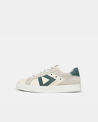 Nyx 01 Low Top Sneakers - Pale Taupe Suede & Teal Green Nubuck Leather