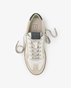 Leto Low Top Sneakers - Stone Leather, Suede & Denim Blue Nubuck Leather