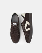 AW25 Limited Edition Helios Low Top Sneakers - Chocolate Corduroy & Stone Pebbled Leather