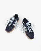 Hera Low Top Sneakers - Navy Blue Leather, Suede & Sky Blue Nubuck Leather