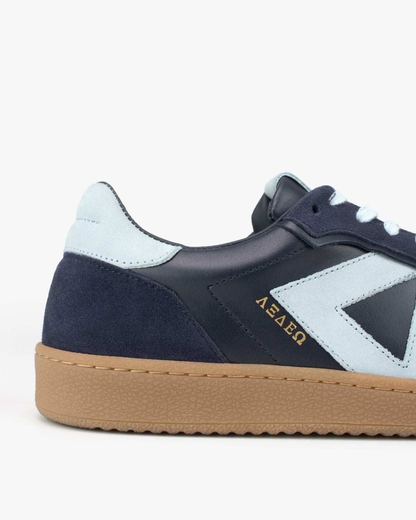 Hera Low Top Sneakers - Navy Blue Leather, Suede & Sky Blue Nubuck Leather