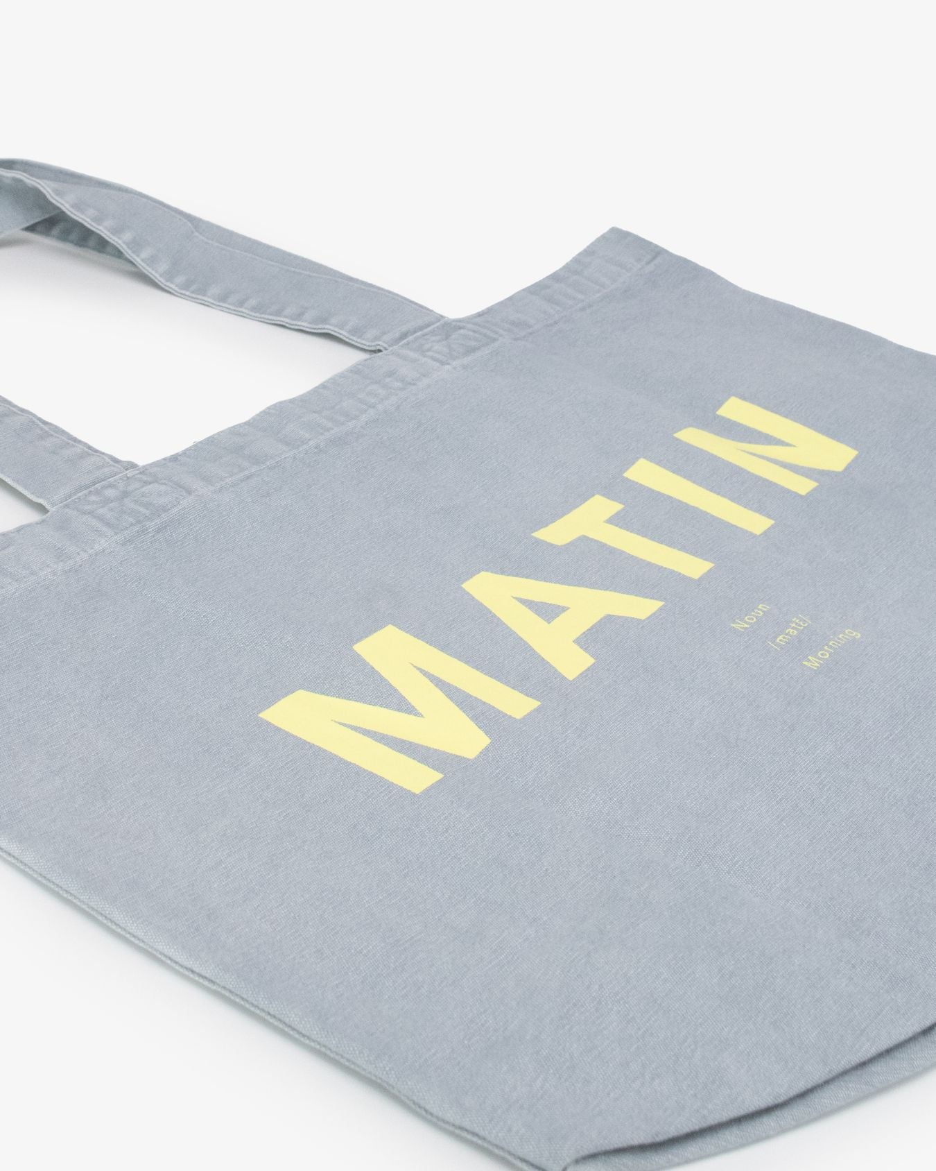 Sans Matin Tote Bag - Sky Blue Recycled Cotton & Butter Yellow Print