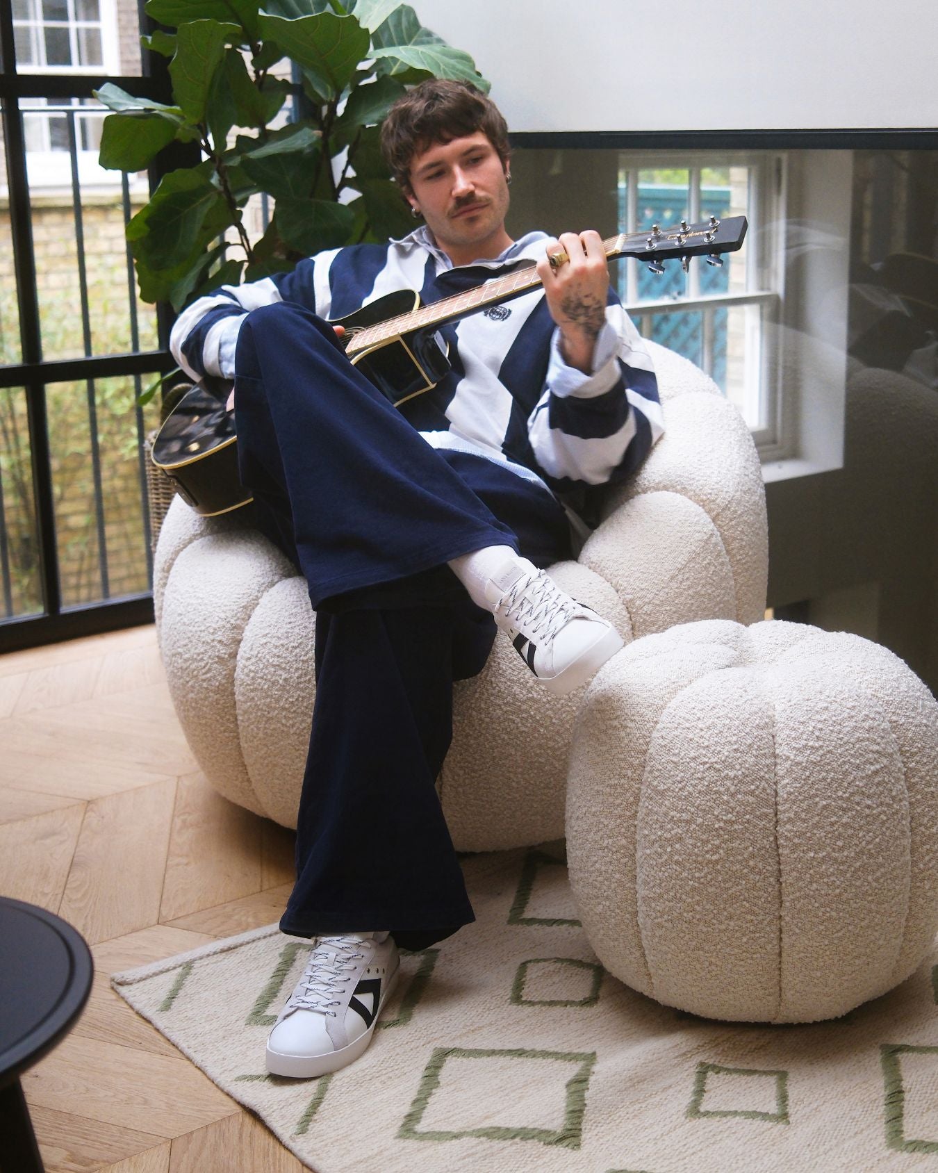 Nyx 03 Low Top Sneakers - Grey Suede & Midnight Blue Nubuck Leather