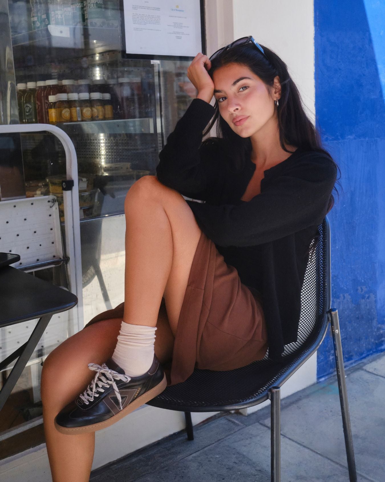Hera Low Top Sneakers - Patent Chocolate Brown Leather