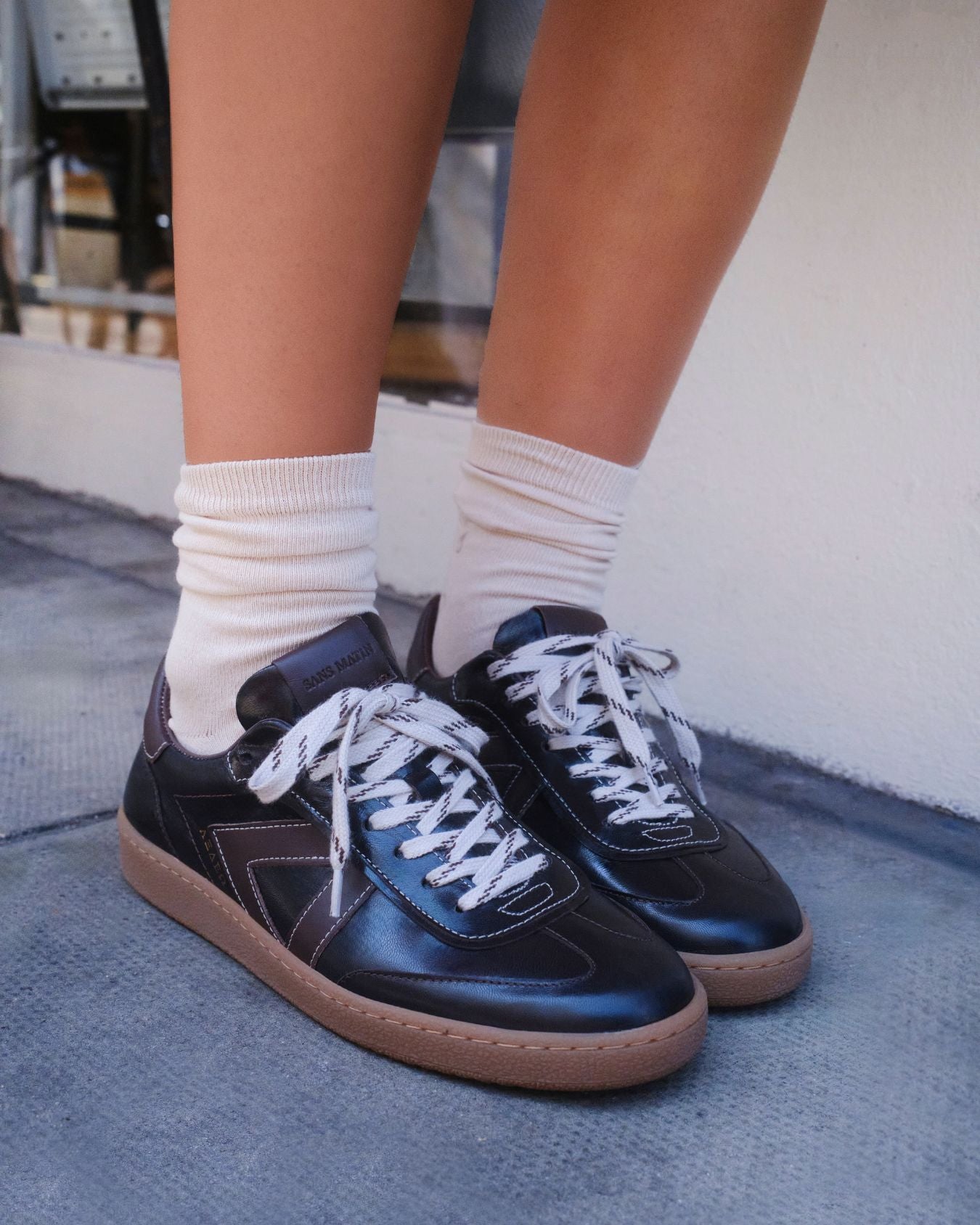 Hera Low Top Sneakers - Patent Chocolate Brown Leather
