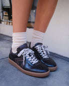Hera Low Top Sneakers - Patent Chocolate Brown Leather