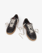 Hera Low Top Sneakers - Patent Chocolate Brown Leather