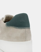 Nyx 01 Low Top Sneakers - Pale Taupe Suede & Teal Green Nubuck Leather