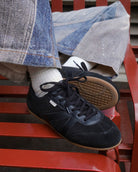 Iris Low Top Sneakers - Black Suede & Leather
