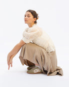 Hera Low Top Sneakers - Taupe Leather, Olive Green Suede & Stone Leather