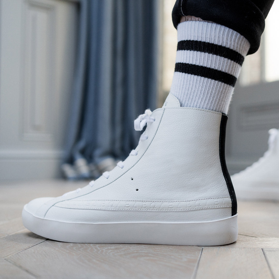 The Engel | Men's Luxury Leather Hightop | White | Leather | Comfort ...