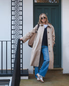 Hera Low Top Sneakers - Stone Leather & Denim Blue Nubuck Leather