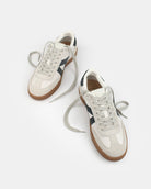 Hera Low Top Sneakers - Stone Leather & Denim Blue Nubuck Leather