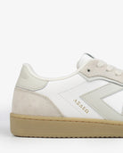 Hera Low Top Trainers - White Leather & Taupe Suede