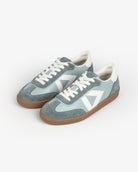 Hera Low Top Trainers - Soft Teal Leather & Denim Blue Suede