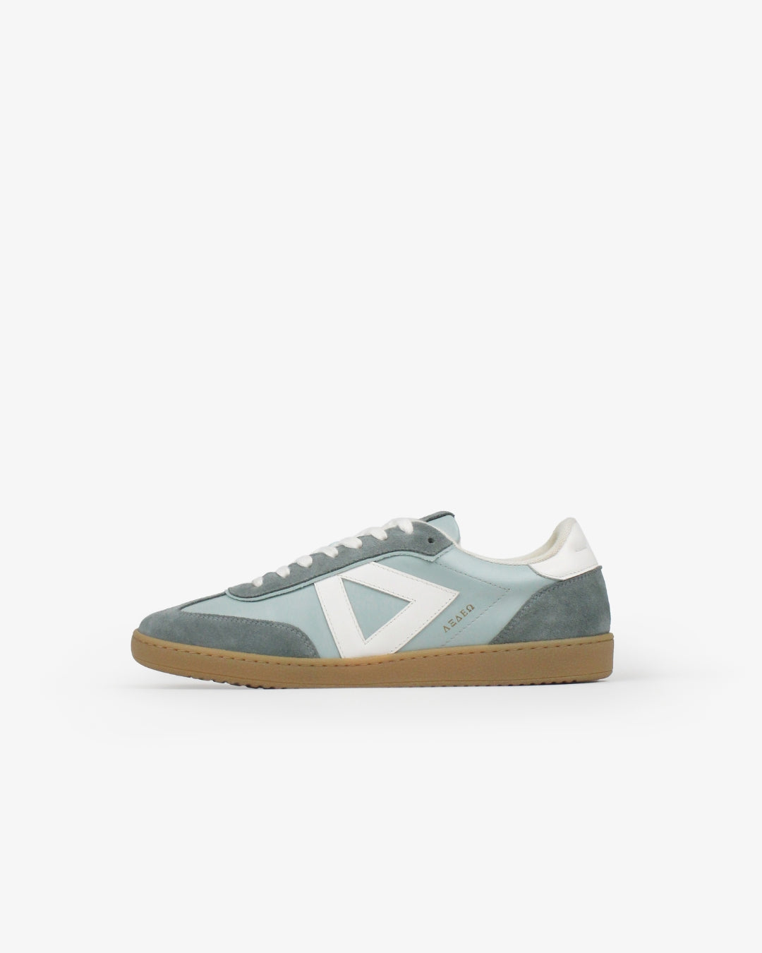 Hera Low Top Trainers - Soft Teal Leather & Denim Blue Suede