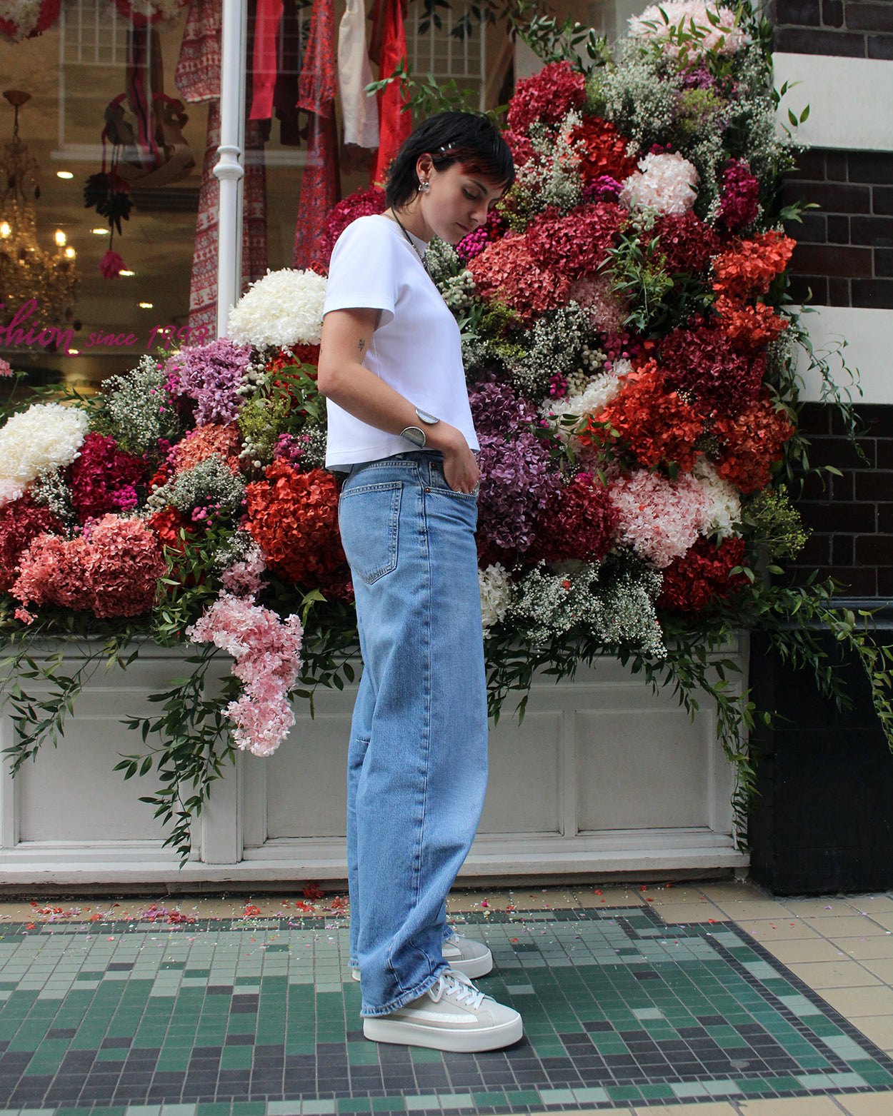 Gaia Platform Sneakers - Pale Taupe Nubuck Leather & White Leather