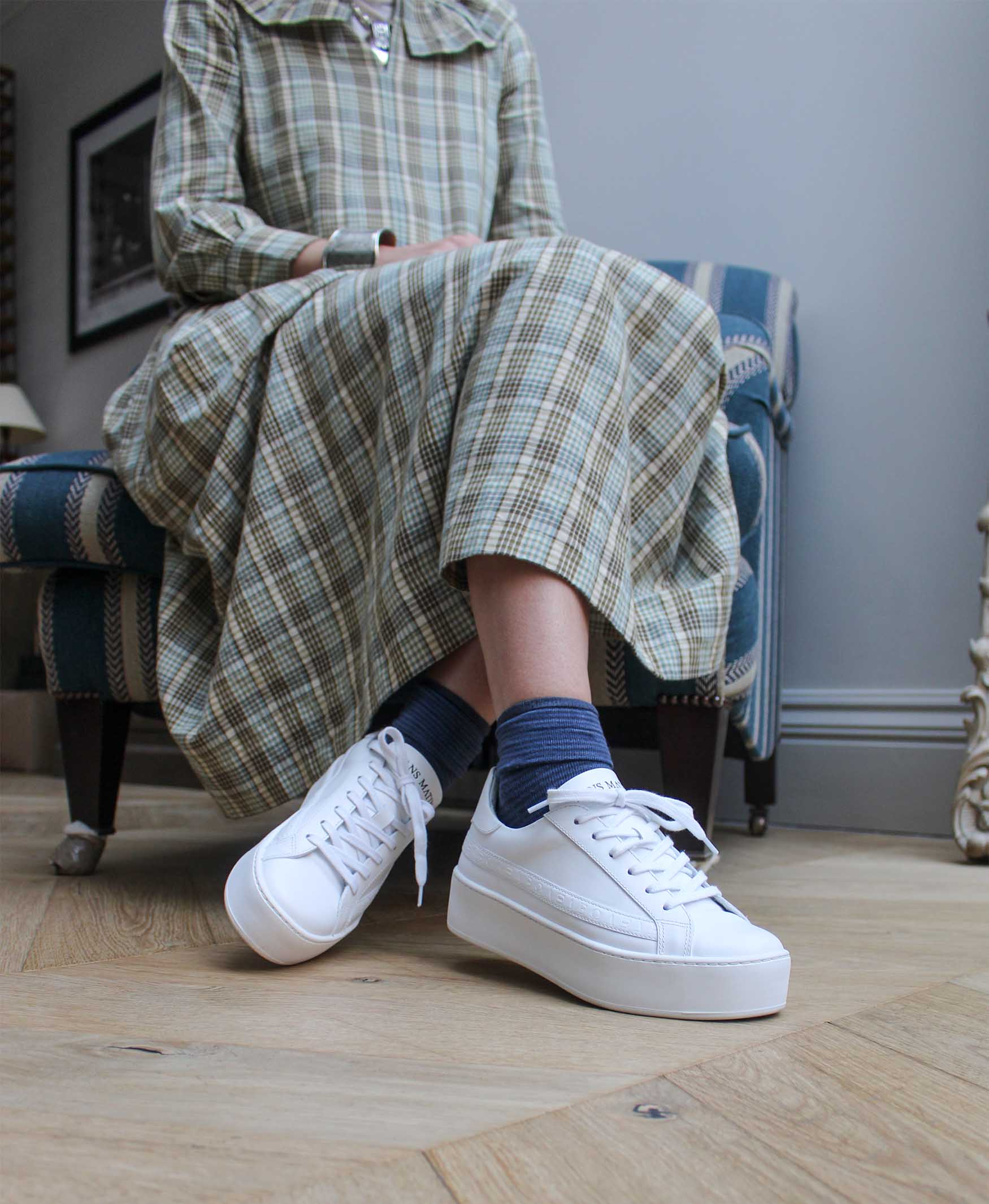 Gaia Platform Sneakers - White Leather
