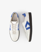 Hera Low Top Sneakers - Patent Stone Leather & Cobalt Blue Suede