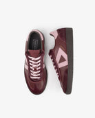 Hera Low Top Sneakers - Cherry Leather, Calf Hair & Blush Pink Leather