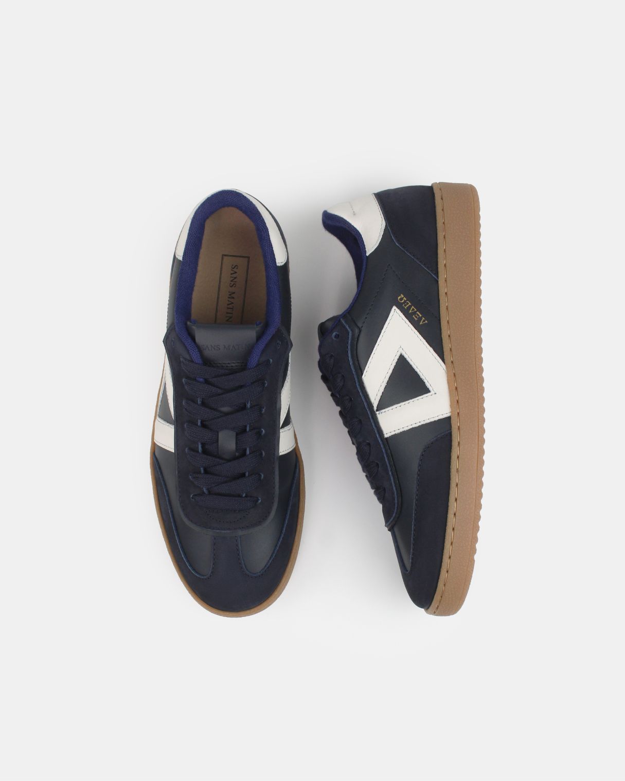 Hera Low Top Sneakers - Midnight Blue & Stone Leather