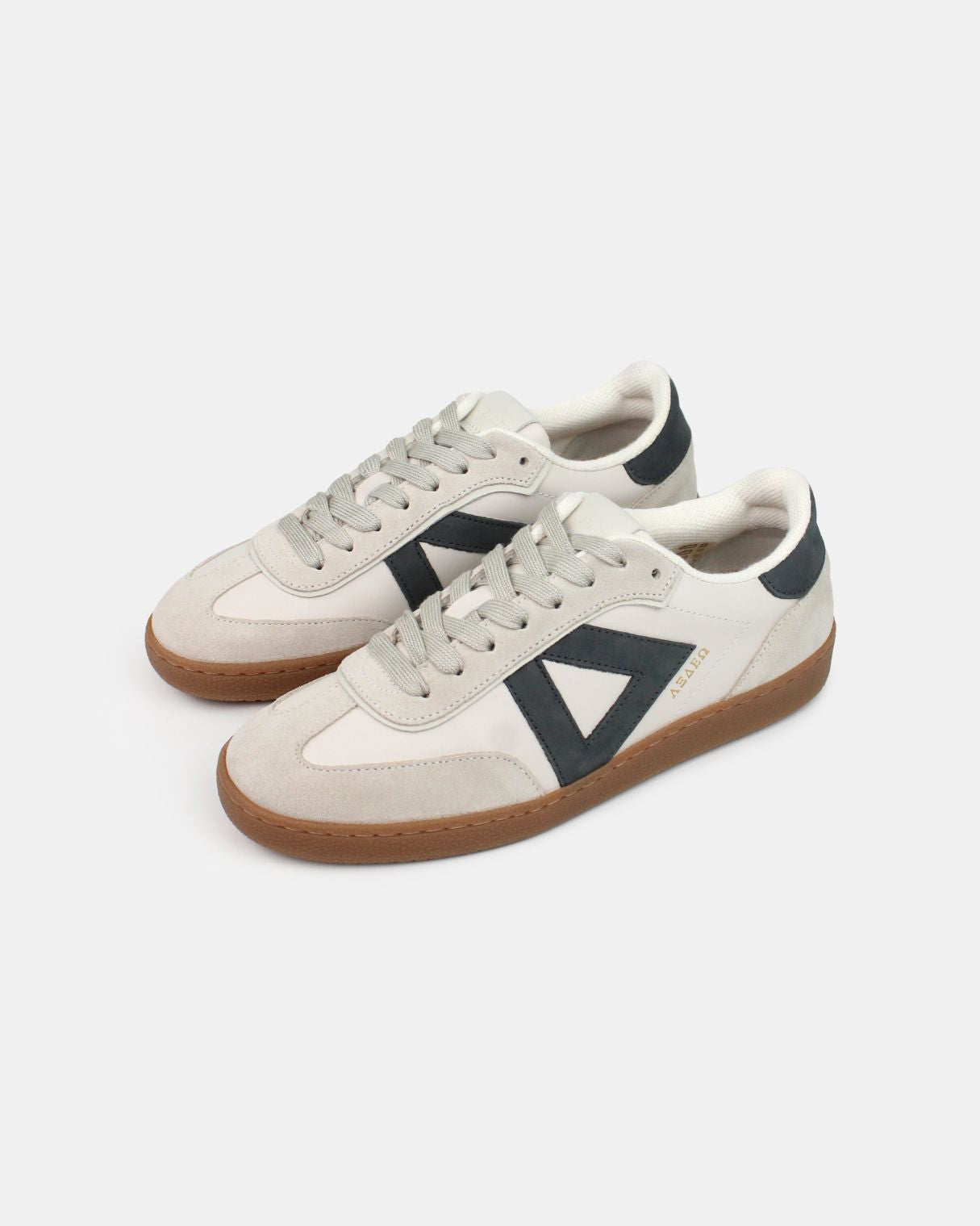 Sans Matin Hera Men's Low Top Sneakers | Stone Leather & Denim