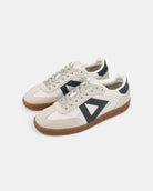 Hera Low Top Sneakers - Stone Leather & Denim Blue Nubuck Leather