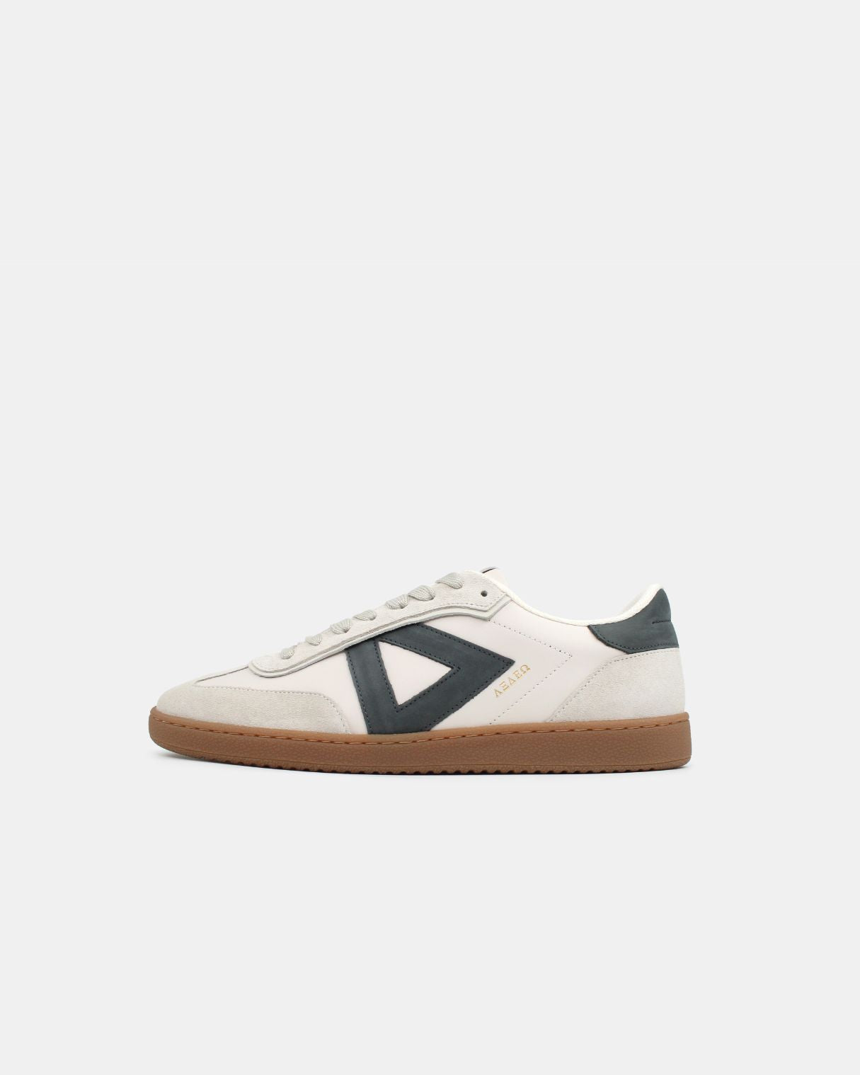 Hera Low Top Sneakers - Stone Leather & Denim Blue Nubuck Leather