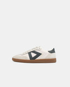 Hera Low Top Sneakers - Stone Leather & Denim Blue Nubuck Leather