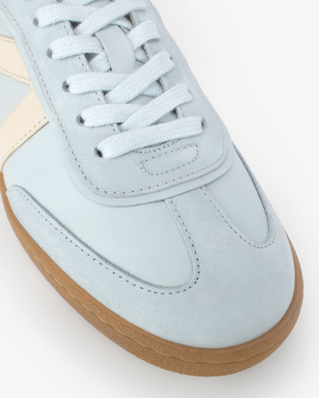 Hera Low Top Sneakers - Sky Blue Leather & Taupe Nubuck Leather