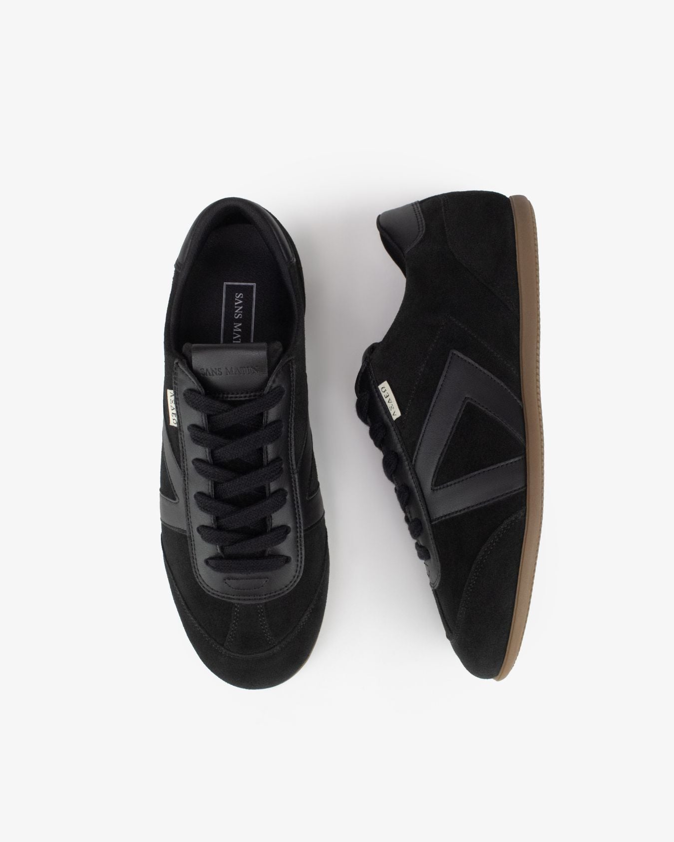 Iris Low Top Sneakers - Black Suede & Leather