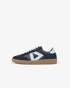 Hera Low Top Sneakers - Navy Blue Leather, Suede & Sky Blue Nubuck Leather