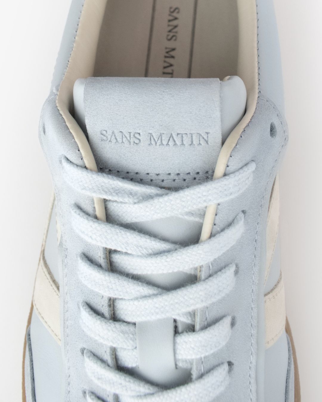 Hera Low Top Sneakers - Sky Blue Leather & Taupe Nubuck Leather