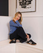 Hera Low Top Sneakers - Midnight Blue Nubuck & Stone Leather