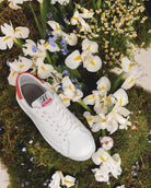 Olympus - White Leather & Coral Suede