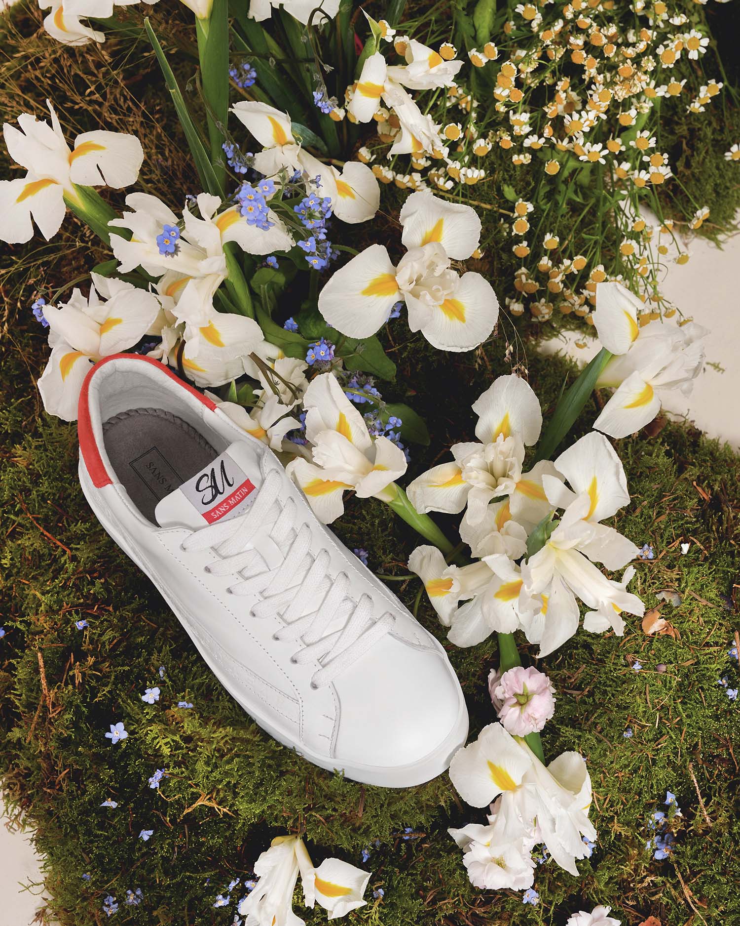 Olympus - White Leather & Coral Suede