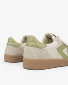 Hera Low Top Sneakers - Sand Leather, Suede & Olive Green Leather