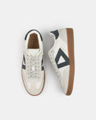 Hera Low Top Sneakers - Stone Leather & Denim Blue Nubuck Leather