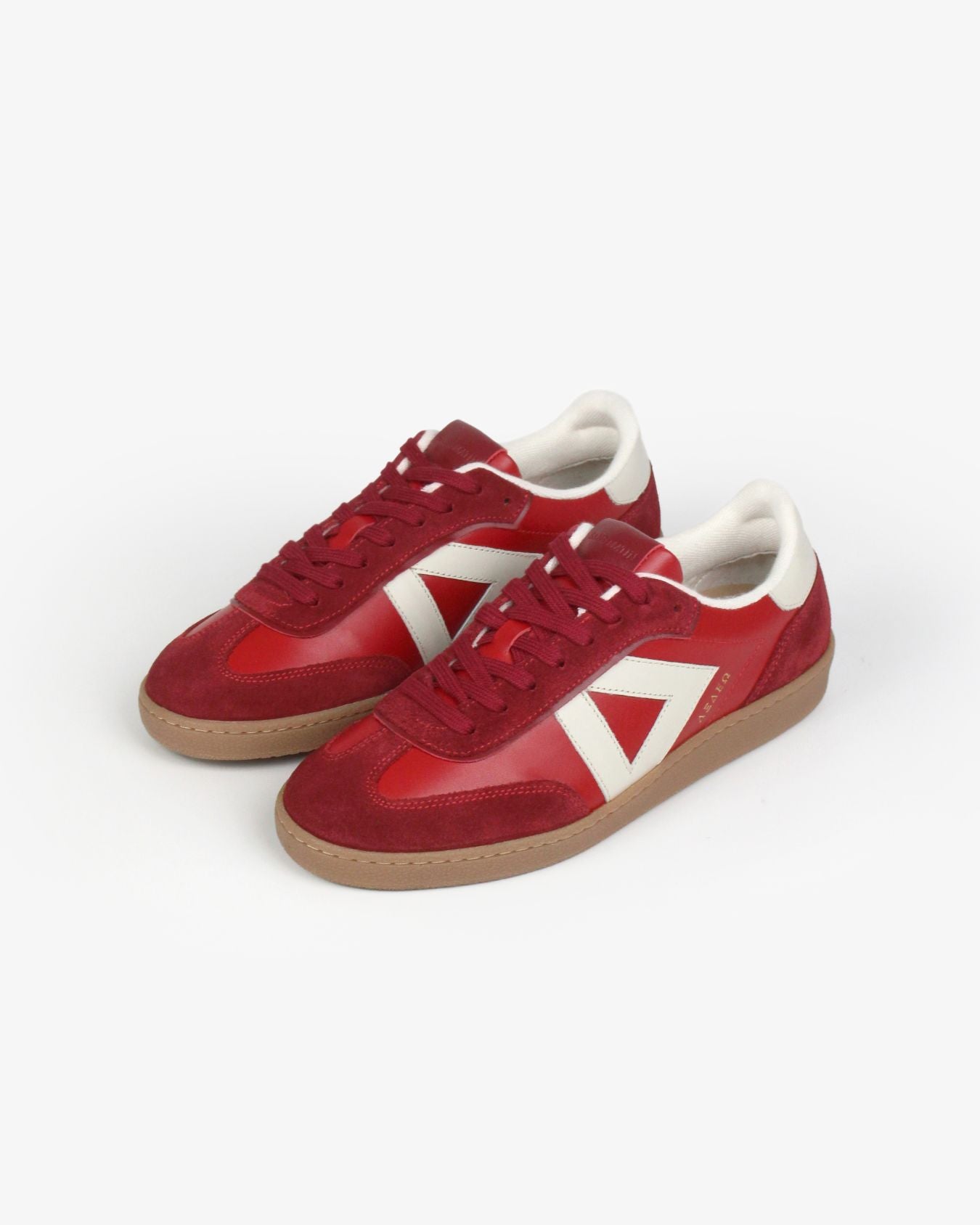 Hera Low Top Sneakers - Scarlet Red Leather & Suede