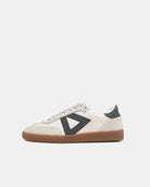 Hera Low Top Sneakers - Stone Leather & Denim Blue Nubuck Leather