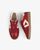 Hera Low Top Sneakers - Scarlet Red Leather & Suede