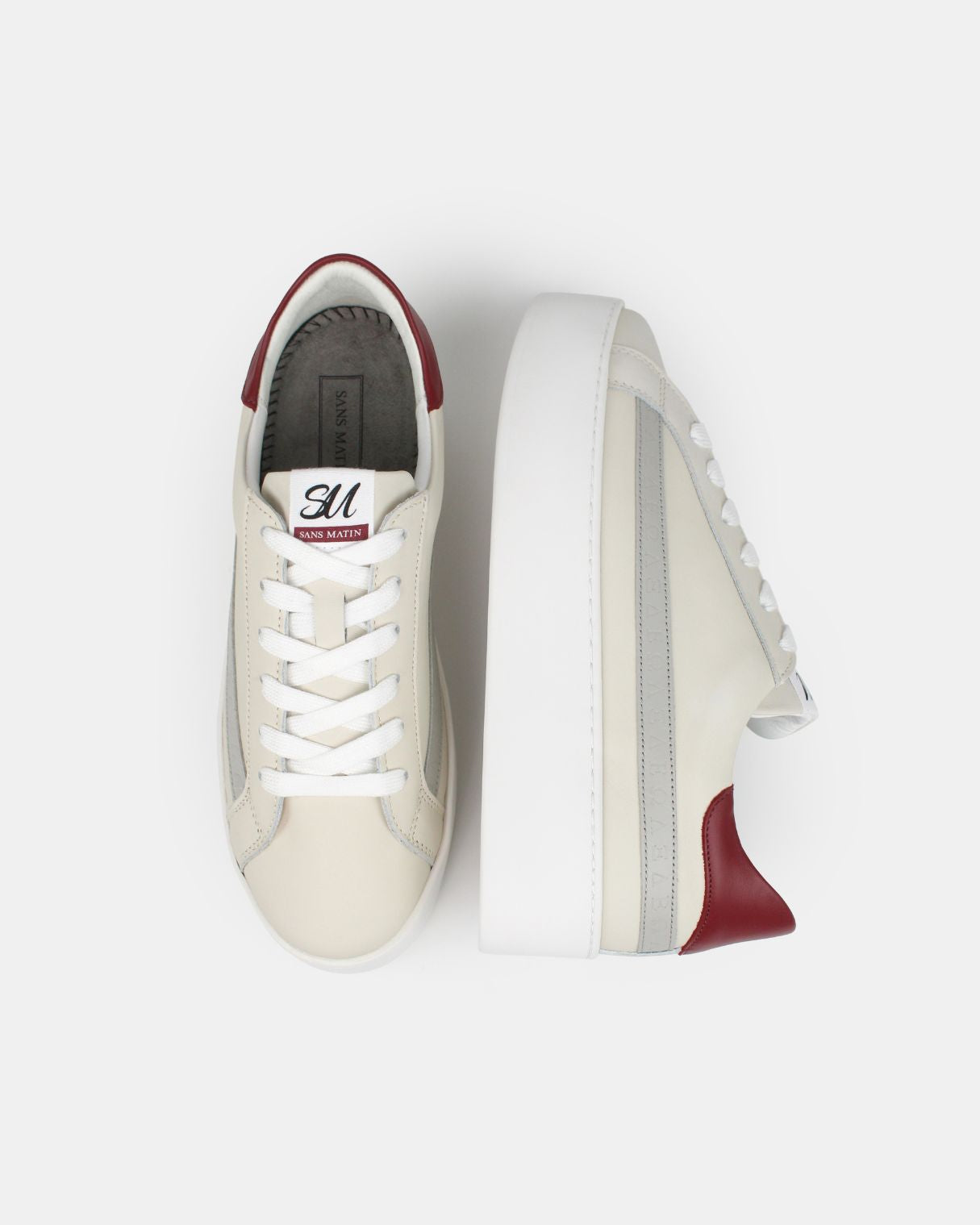 AW25 Limited Edition Gaia Platform Sneakers - Stone, Red & Grey Leather