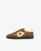 Hera Low Top Sneakers - Tan Brown Leather, Suede & Butter Yellow Leather