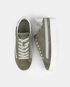 AW25 Limited Edition Olympus Low Top Sneakers - Olive Green Suede & Silver Leather