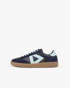 Hera Low Top Sneakers - Navy Blue Leather, Suede & Sky Blue Nubuck Leather